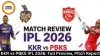 KKR vs PBKS IPL 2026: Full Preview, Pitch Report