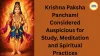 Krishna Paksha Panchami Considered Auspicious for Study, Meditation and Spiritual Practices