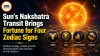  Sun’s Nakshatra Transit Brings Fortune for Four Zodiac Signs