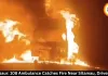 Mandsaur: 108 Ambulance Catches Fire Near Sitamau, Driver Safe