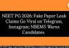 NEET PG 2026 Paper Leak Claims: NBEMS Issues Warning