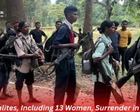 21 Naxalites, Including 13 Women, Surrender in Kanker