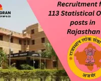 Recruitment for 113 Statistical Officer posts in Rajasthan