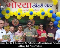 Actor Abhinay Berde & Deepesh Zo Felicitates Stockist and Retailer of Dear Lottery 1st Prize Ticket 