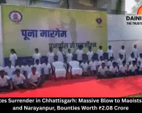  69 Naxalites Surrender in Chhattisgarh: Massive Blow to Maoists in Bijapur and Narayanpur, Bounties Worth ₹2.08 Crore