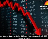 Indian Markets Deepen Slump on India-US Trade Jitters: Sensex Sheds 600 Points, Nifty Slips to 25,300