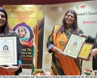 Dr (Hon) Anusha Srinivasan Iyer Named Global Woman Leader at 9th Sarojini Naidu International Awards