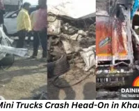 Two Mini Trucks Collide Head-On in Khargone: Both Drivers Killed, Cabins Crushed Deep into Wreckage