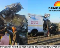 Four Police Personnel Killed as High-Speed Truck Hits BDDS Vehicle on NH-44