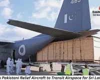 India Allows Pakistani Relief Flight to Use Airspace for Sri Lanka Aid Amid Regional Tensions
