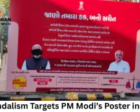 Ink Vandalism Targets PM Modi’s Poster in Rajkot Ahead of Vibrant Summit Visit