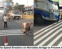 NHAI Marks Speed Breakers on Mortakka Bridge to Prevent Accidents