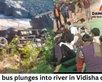 School bus plunges into river in Vidisha district, 28 students injured