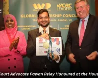 Supreme Court Advocate Pawan Reley Honoured at the House of Lords, British Parliament
