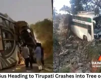 Tourist Bus Heading to Tirupati Crashes into Tree on NH-30; One Killed, Three Injured