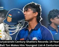 Vaibhav Suryavanshi Century Shatters Records: 14-Year-Old's 36-Ball Ton Makes Him Youngest List-A Centurion