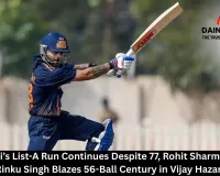 Virat Kohli’s List-A Run Continues Despite 77, Rohit Sharma Falls for Duck as Rinku Singh Blazes 56-Ball Century in Vijay Hazare Trophy