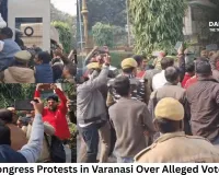 Youth Congress Protests in Varanasi Over Alleged Vote Theft; Police Detain Dozens
