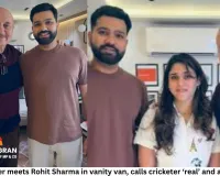 Anupam Kher meets Rohit Sharma in vanity van, calls cricketer ‘real’ and a ‘cool dude’