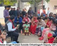 CAF Candidates Stage Protest Outside Chhattisgarh Deputy CM’s Residence Over Pending Jobs