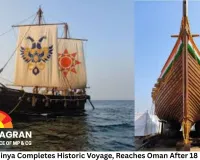 INSV Kaundinya Completes Historic Voyage, Reaches Oman After 18 Days at Sea