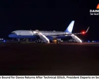 Trump’s Plane Bound for Davos Returns After Technical Glitch, President Departs on Second Aircraft
