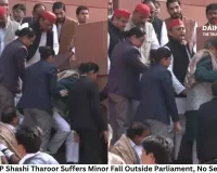 Congress MP Shashi Tharoor Suffers Minor Fall Outside Parliament, No Serious Injury