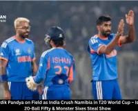 Fan Hugs Hardik Pandya on Field as India Crush Namibia in T20 World Cup – Ishan Kishan’s 20-Ball Fifty & Monster Sixes Steal Show  