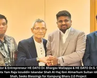 Indian Investor & Entrepreneur HE DATO Dr. Bhargav Mallappa & HE DATO Dr.S. Selvaganesh Selvaraj Meets Yam Raja Izzuddin Iskandar Shah Al-Haj Ibni Almarhum Sultan Idris Afiffullah Shah, Seeks Blessings for Kampung Bharu 2.0 Project
