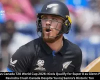  New Zealand vs Canada T20 World Cup 2026: Kiwis Qualify for Super 8 as Glenn Phillips-Rachin Ravindra Crush Canada Despite Yuvraj Samra’s Historic Ton