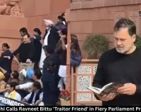 Rahul Gandhi Calls Ravneet Bittu 'Traitor Friend' in Fiery Parliament Protest Clash