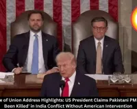   Trump's State of Union Address Highlights: US President Claims Pakistani PM 'Would Have Been Killed' in India Conflict Without American Intervention