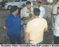 Durg Police Brutality Video: Constable Hits BJP Leader's Brother With Gun Butt, Grabs Collar Outside Railway Station