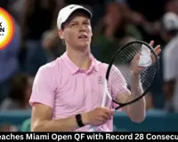 Sinner Reaches Miami Open QF with Record 28 Consecutive Sets