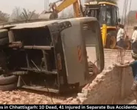 Twin Tragedies in Chhattisgarh: 10 Dead, 41 Injured in Separate Bus Accidents on Same Day