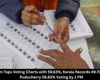 Assam Tops Voting Charts with 59.63%, Kerala Records 49.70% and Puducherry 56.83% Voting by 1 PM