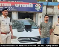Bhilai Online Satta Accused Arrested, Car and Laptop Seized