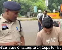  Durg Police Issue Challans to 24 Cops for No Helmet
