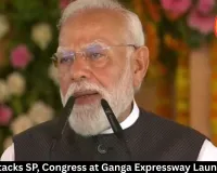  Modi Attacks SP, Congress at Ganga Expressway Launch Event