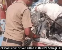 NH-30 Truck Collision: Driver Killed in Rewa's Sohagi Hill Accident