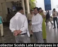  Rewa Collector Scolds Late Employees in Line-Up