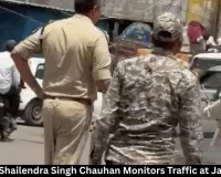 Rewa SP Shailendra Singh Chauhan Monitors Traffic at Jaystambh