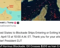 US Strait of Hormuz Blockade: Oil Crosses $100 as Iran Cries Piracy