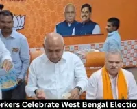 BJP Workers Celebrate West Bengal Election Gains