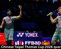 India vs Chinese Taipei Thomas Cup 2026 quarterfinal