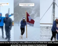 Rodrigues seems to be enjoying a very different kind of field this week, swapping cricket grounds for snowy slopes in Switzerland