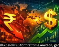 Rupee falls below 96 for first time amid oil, geopolitics