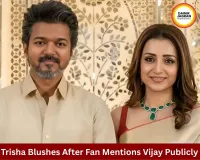 Trisha Krishnan Blushes After Fan Mentions Vijay In Chennai