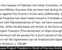  Trump Pauses Project Freedom in Strait of Hormuz Amid Iran Talks