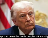 Trump says Iran ceasefire holds despite US warship attacks